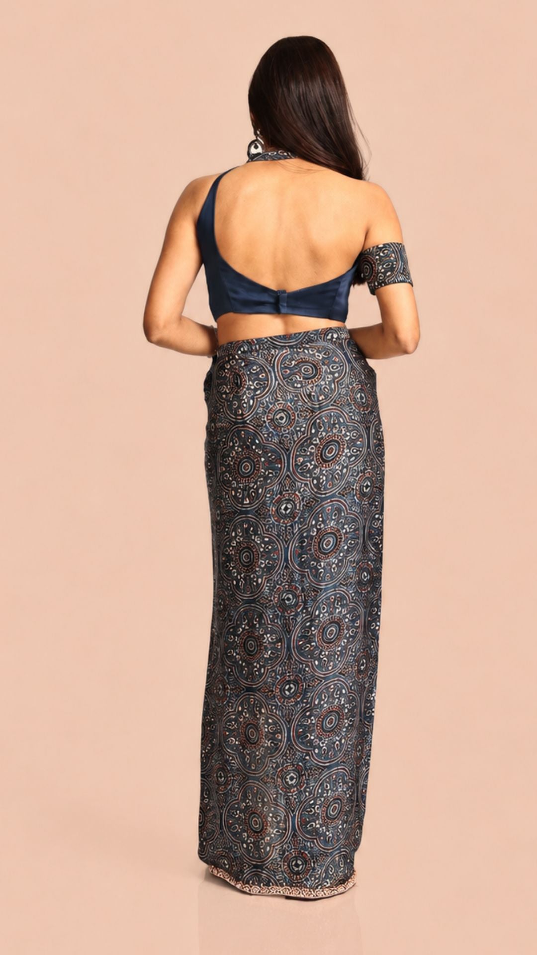 Ajrakh Midnight Drape Skirt Set